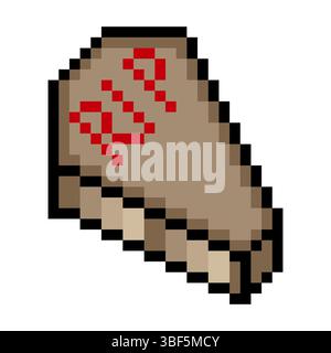 Coffin in pixel art style Stock Vector