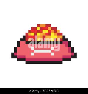 Dog bowl in pixel art style Stock Vector