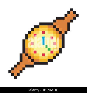 Wristwatch in pixel art style Stock Vector