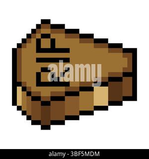 Coffin for helloween game in pixel art style Stock Vector