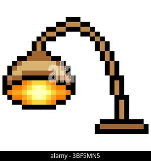Desk lamp in pixel art design Stock Vector