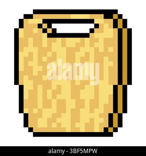 Cutting board with pixel art isolated on white background Stock Vector