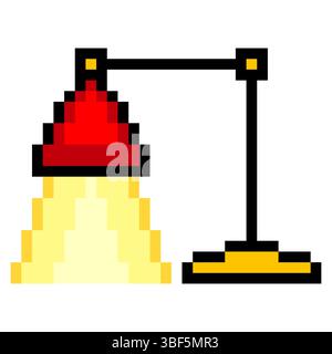 Desk lamp in pixel art design Stock Vector