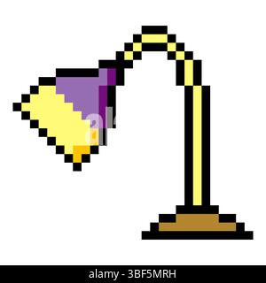 Desk lamp in pixel art design Stock Vector