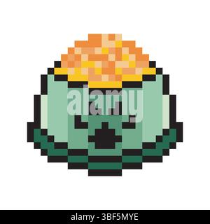 Dog bowl in pixel art style Stock Vector