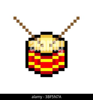 Drum in pixel art style Stock Vector