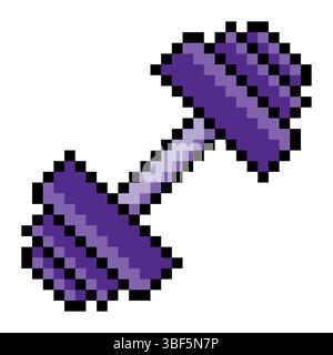 bodybuilding dumbbell game pixel art vector illustration Stock Vector ...