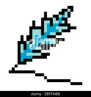 Quill pen in pixel art style Stock Vector
