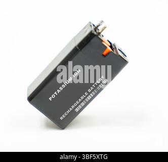 Potassium-ion battery. Experimental, alternative to Li-ion. Stock Photo