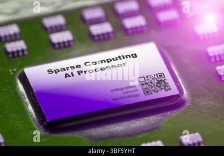 Sparse computing AI processor. Processors that optimise AI by using sparse data structures. Stock Photo