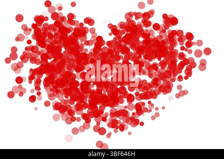 Red heart icon isolated on white background created from bokeh. Valentine's symbol Stock Photo