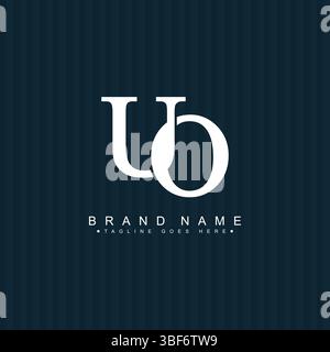 Vector Template for Initial Letter UO Logo - Elegant Monogram Logo for Alphabet U and O Stock Vector