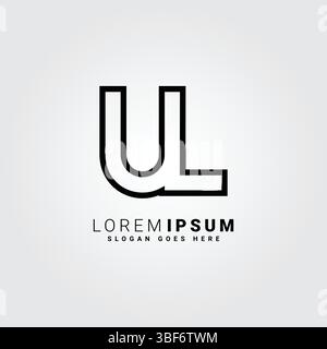 Initial UL Vector Logo - Elegant Monogram Template for letter U and L for your Business Stock Vector