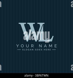 Abstract Letter WL Logo - Initial Monogram Template for Alphabet W and L Stock Vector