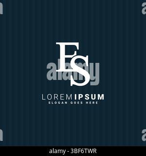 Creative Logo for Initials ES in Monogram Style - Vector Template for Initial Letter E and S Stock Vector