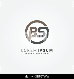 Abstract Letter BS Logo - Initial Monogram Template for Alphabet B and S Stock Vector