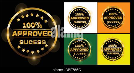Approved Golden Gradient Logo Design – Premium Luxury Metallic Logo Template for Branding and Business Identity Stock Vector