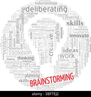 Brainstorming word cloud conceptual design isolated on white background ...