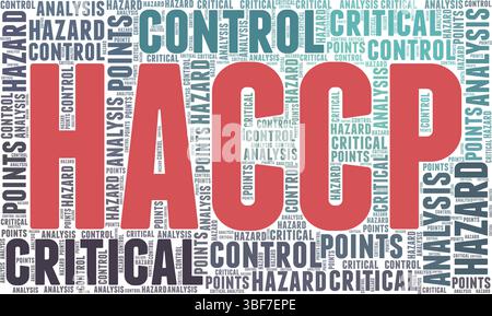 HACCP - Hazard Analysis Critical Control Points vector illustration word cloud isolated on a white background. Stock Vector