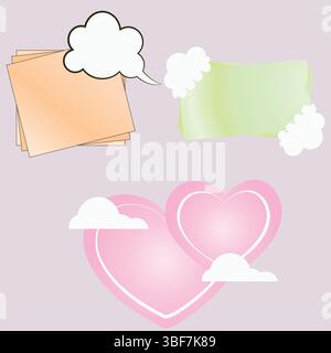 Pastel retro pop frames and elements vector Set.Empty retro comic style speech bubbles set. Stock Vector