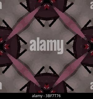 Pink Gray Diamond Kaleidoscope Vector Pattern Stock Vector