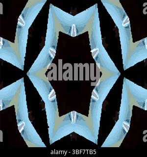 Blue White Star Kaleidoscope Vector Pattern Stock Vector