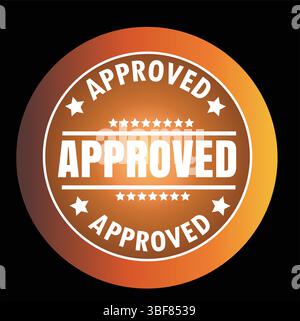 Approved Logo Design – Golden Check Mark Symbol for Branding, Certificate, and Official Use Stock Vector