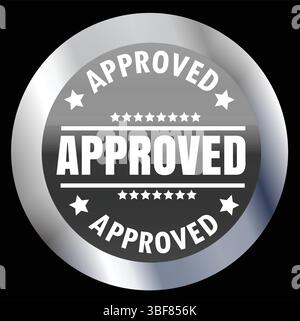 Approved Logo Design – Golden Check Mark Symbol for Branding, Certificate, and Official Use Stock Vector
