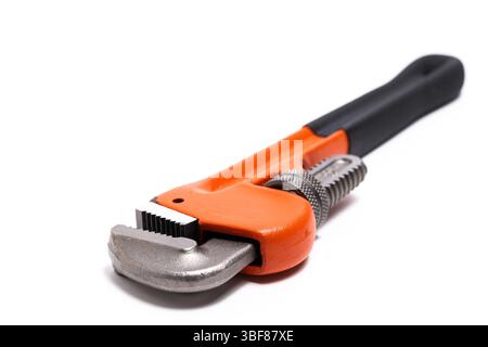 Adjustable wrench isolated on white background Stock Photo