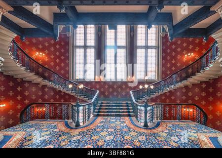 Colorful Victorian architectural style staircase Stock Photo