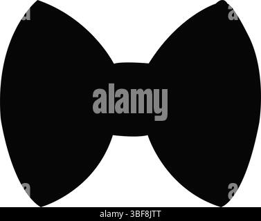 Bow tie silhouette isolated on white background for fashion and formal wear design. Stock Vector