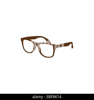 Brown eyeglasses vector illustration isolated on white background for fashion and optical design. Stock Vector