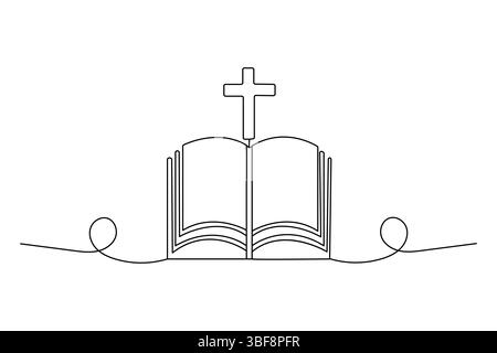 Minimalist Christian icon of three crosses outline Stock Vector