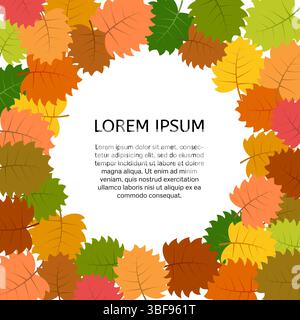 Background with autumn leaves with a place in the center for your text. Vector illustration. Stock Vector