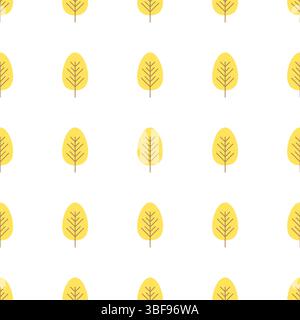Seamless pattern with colored trees on white background. Vector illustration. Stock Vector