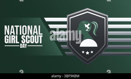 Adventure, Friendship, and Service, Happy National Girl Scout Day Stock Vector