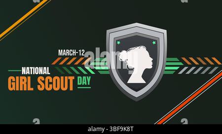 Adventure, Friendship, and Service, Happy National Girl Scout Day Stock Vector