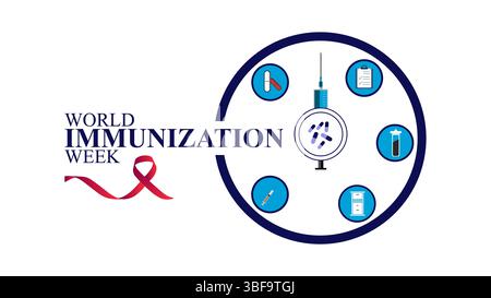 World Immunization Week Vaccines Save Lives Stock Vector