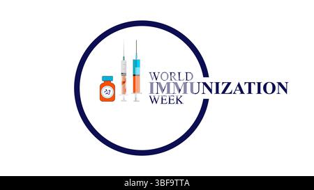 World Immunization Week Vaccines Save Lives Stock Vector