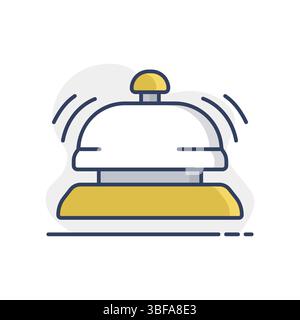 Counter bell, hotel, service vector isolated icon. Graph symbol for travel and tourism web site and apps design, logo, app, UI Stock Vector