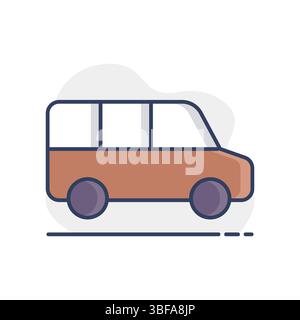 Airport shuttle minivan, shuttle bus vector icon. Graph symbol for travel and tourism web site and apps design, logo, app, UI Stock Vector