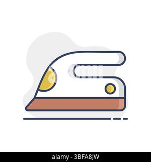 Steam iron flat vector isolated icon. Graph symbol for household electric web site and apps design, logo, app, UI Stock Vector