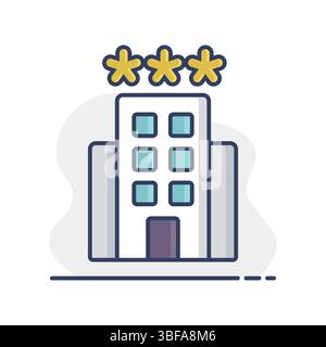 Three star hotel vector isolated icon. Graph symbol for travel and tourism web site and apps design, logo, app, UI Stock Vector