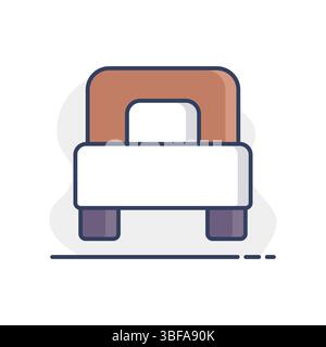 Single bed flat vector isolated icon. Graph symbol for travel and tourism web site and apps design, logo, app, UI Stock Vector