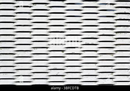 White expanded metal mesh close-up textured background abstract Stock Photo