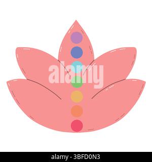 Illustration of Chakra Activation with a Petal Motif and Soft Colors Stock Vector