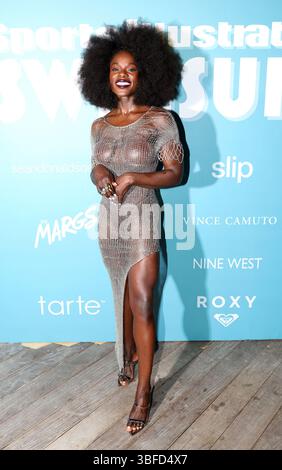 MIAMI BEACH, FLORIDA - MAY 31: Tunde Oyeneyin walks the runway for the