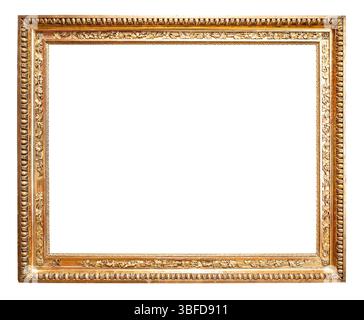 vintage horizontal golden paiting frame cutout on white background Stock Photo