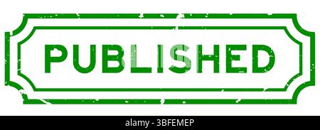 Grunge green published word rubber seal stamp on white background Stock Vector