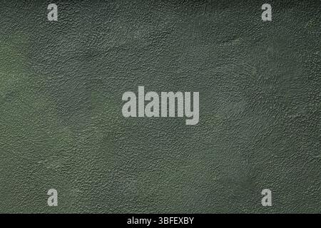 Dark Green Textured Background Abstract Decorative Plaster Wall Surface with Rough Uneven Pattern Stock Photo